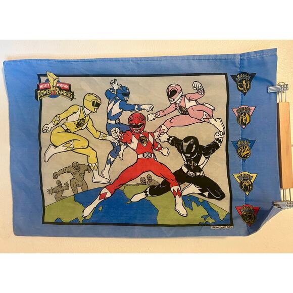 Vintage 1994 Mighty Morphin Power Rangers Pillow Case - Picture 1 of 10